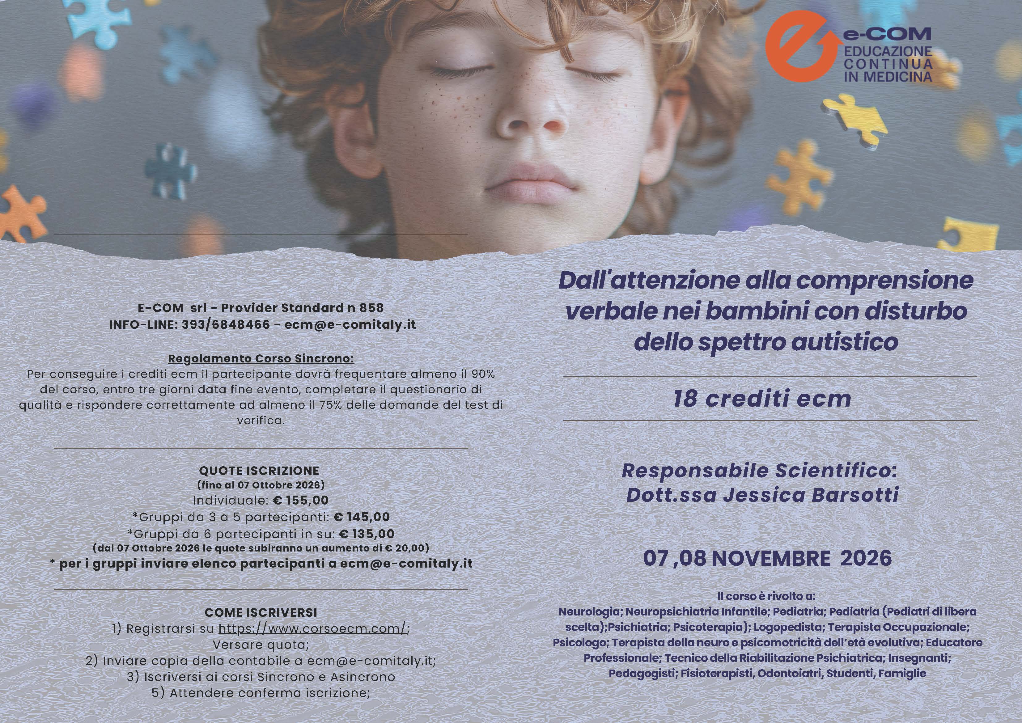 DALL’ATTENZIONE ALLA COMPRENSIONE VERBALE NEI BAMBINI CON DISTURBO DELLO SPETTRO AUTISTICO