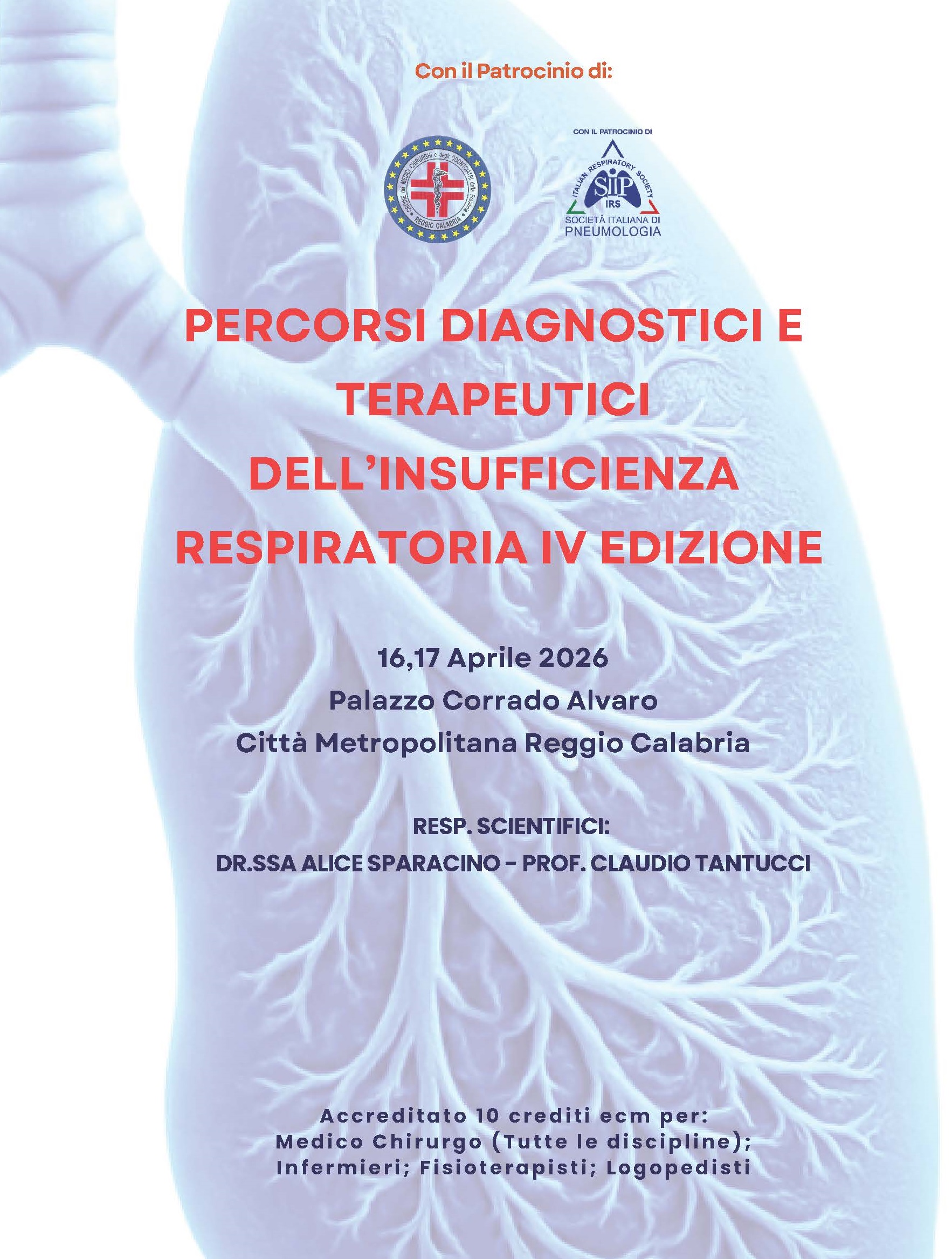 PERCORSI DIAGNOSTICI E TERAPEUTICI DELL'INSUFFICIENZA RESPIRATORIA IV EDIZIONE